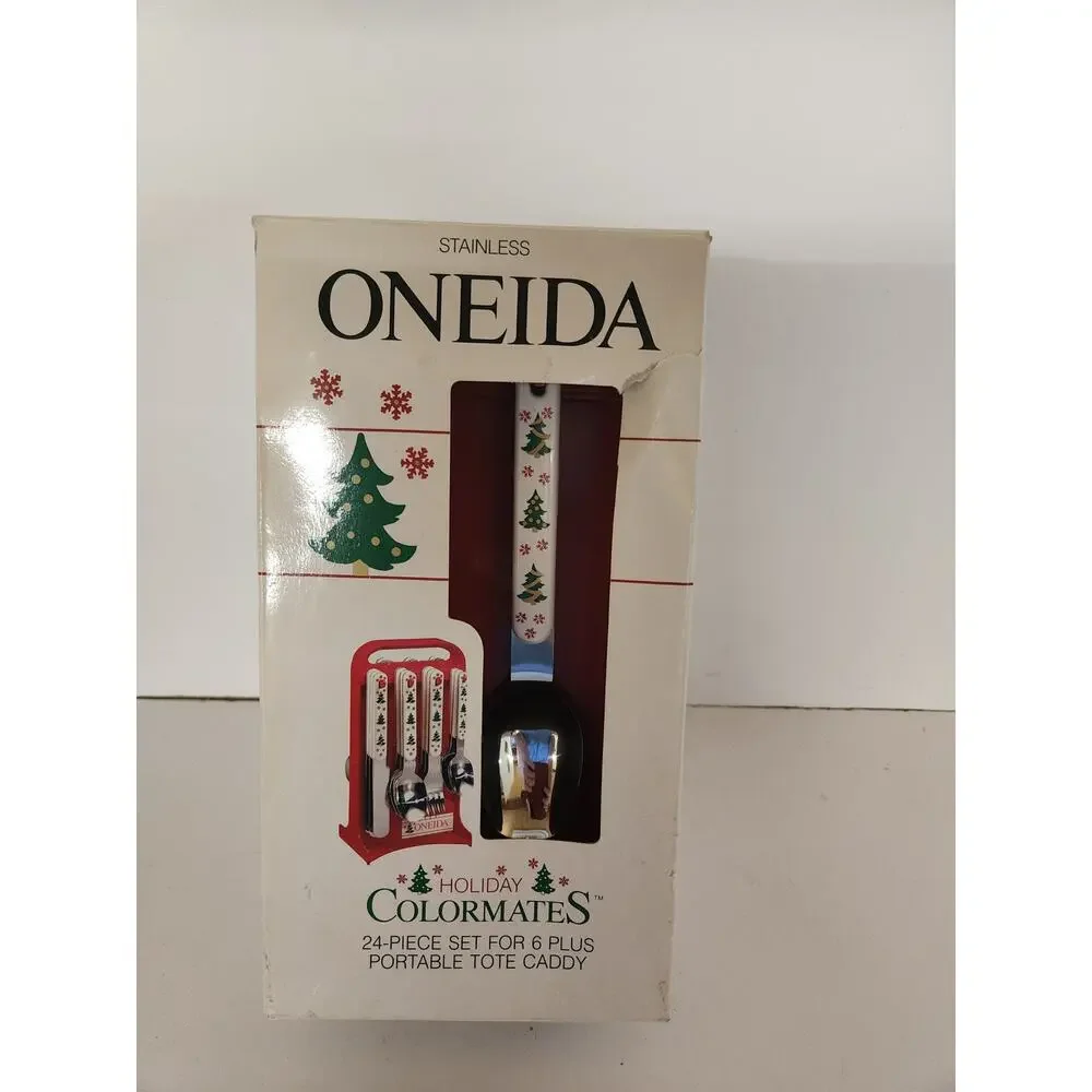 RARE ONEIDA SET FOR 6 STAINLESS STEEL 24 PIECES+ PORTABLE TOTE CADDY NEW IN BOX